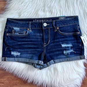 NWT•Aéropostale•Women’s Shorty Cuffed Denim Jean Shorts•Size 2
